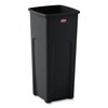 Rubbermaid Commercial 23 gal Square Trash Can, Black, Open Top, Plastic FG356988BLA